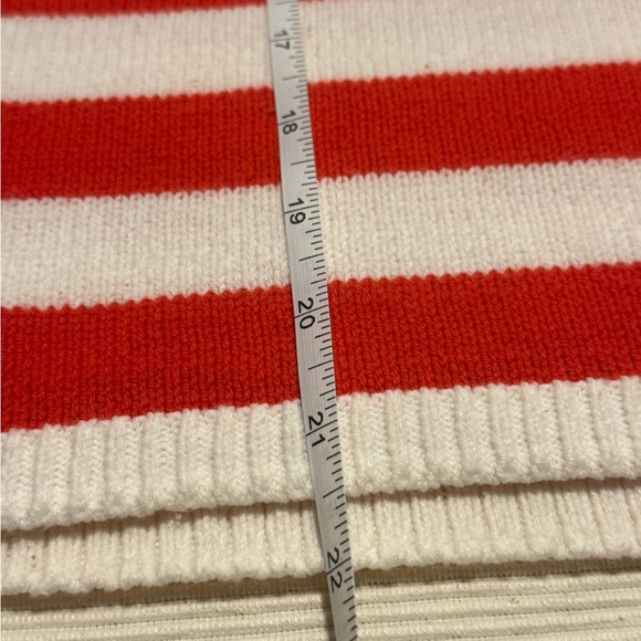 Red and White Striped Crew Neck Sweater - Picture 4 of 7